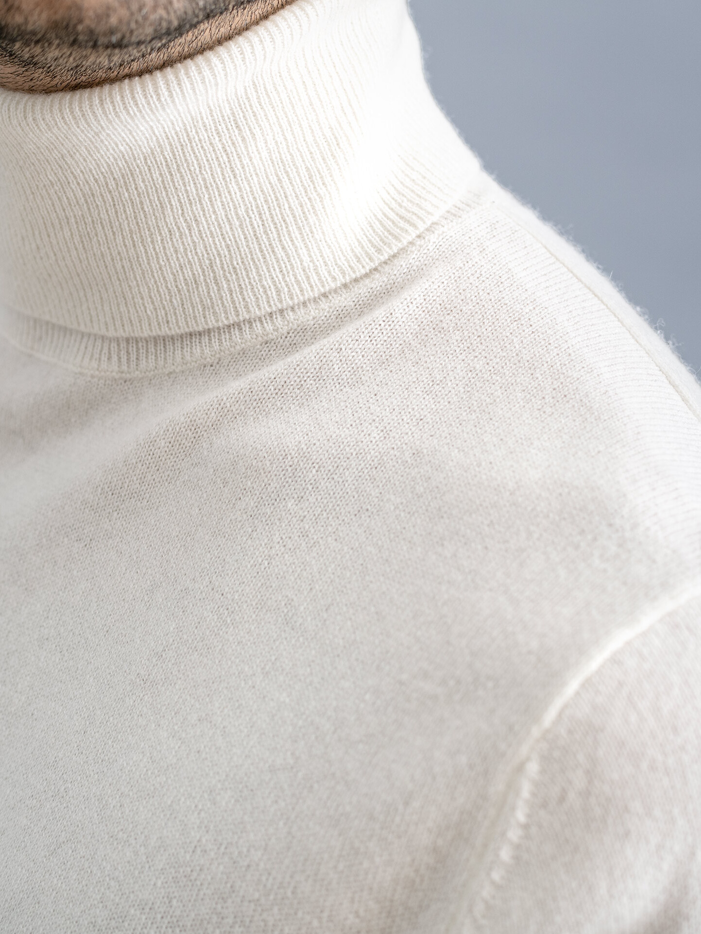 Cream Cashmere Turtleneck Sweater By Proper Cloth