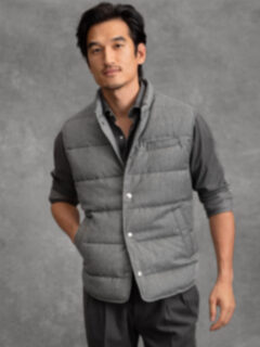 Cortina Light Grey Flannel Snap Vest Product Thumbnail 4