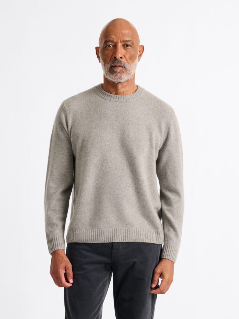 Grey Heritage Mid Gauge Cashmere Crewneck Sweater Thumb Detail