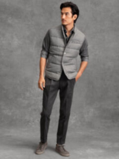 Cortina Light Grey Flannel Snap Vest Product Thumbnail 2