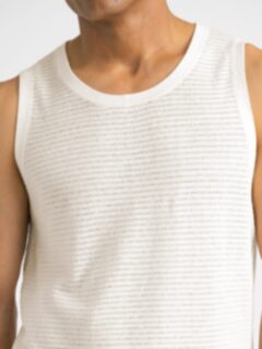 Cream Linen Blend Knit Tank Product Thumbnail 2