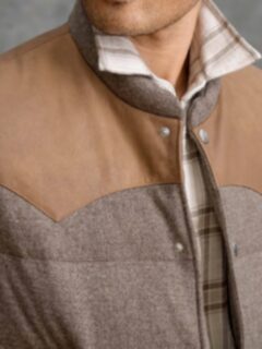 Jackson Taupe Wool and Cashmere Western Vest Product Thumbnail 8