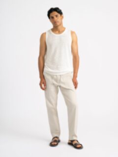 Cream Linen Blend Knit Tank Product Thumbnail 4