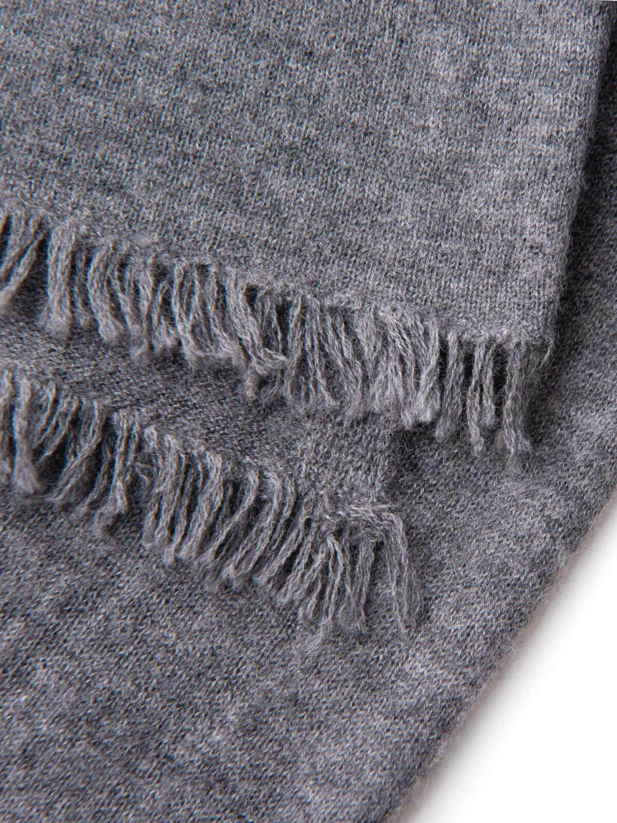 Dark Grey Italian Cashmere Knit Scarf by Proper Cloth