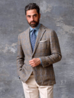 Faded Navy Rhombus Print Cotton and Silk Tie Product Thumbnail 5