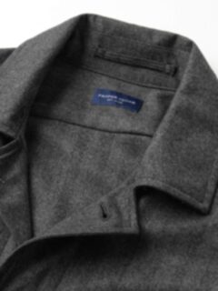 Charcoal Herringbone Wool Shirt Jacket Product Thumbnail 6
