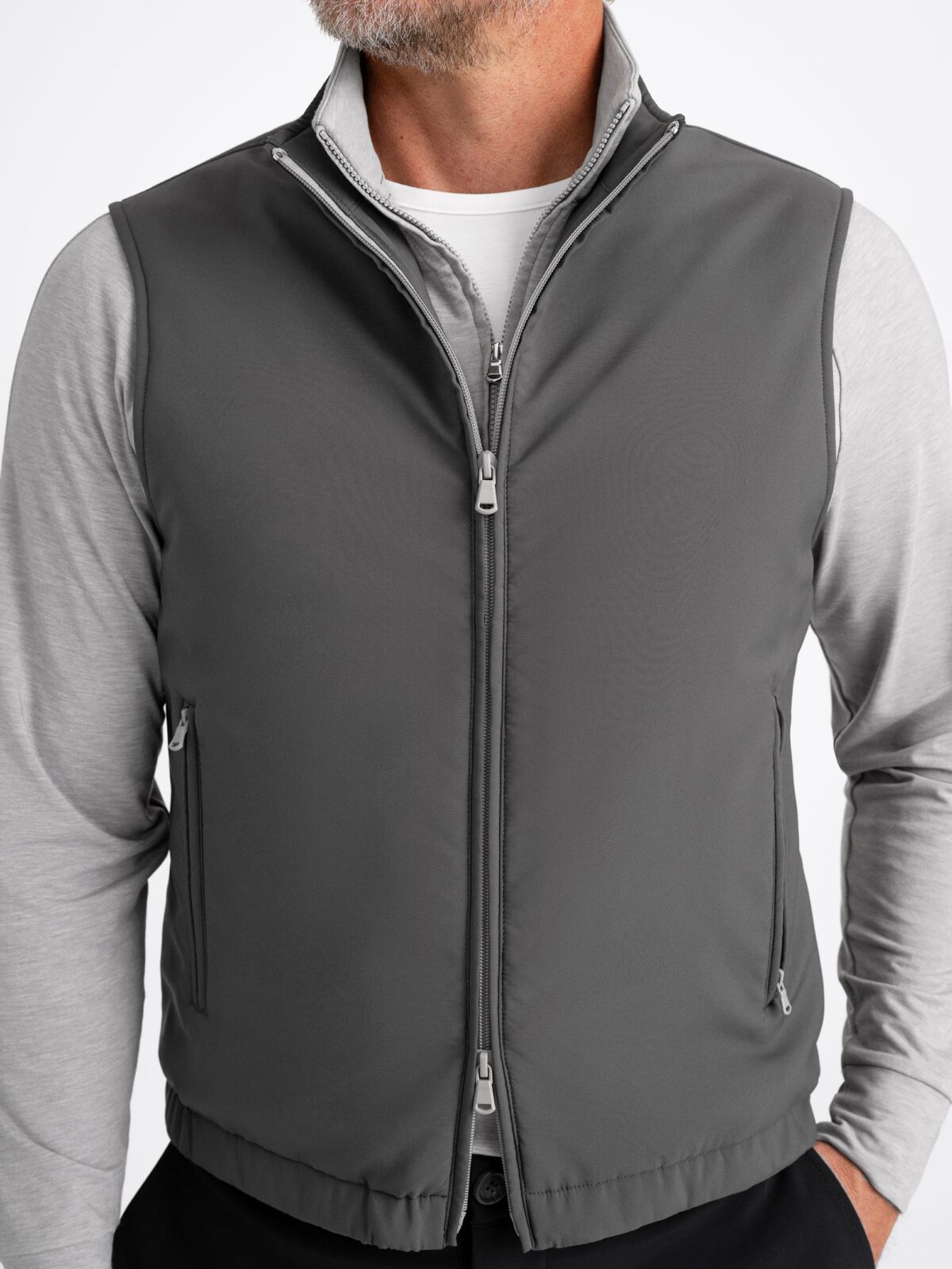 Lucca Grey Performance Golf Vest - Proper Cloth