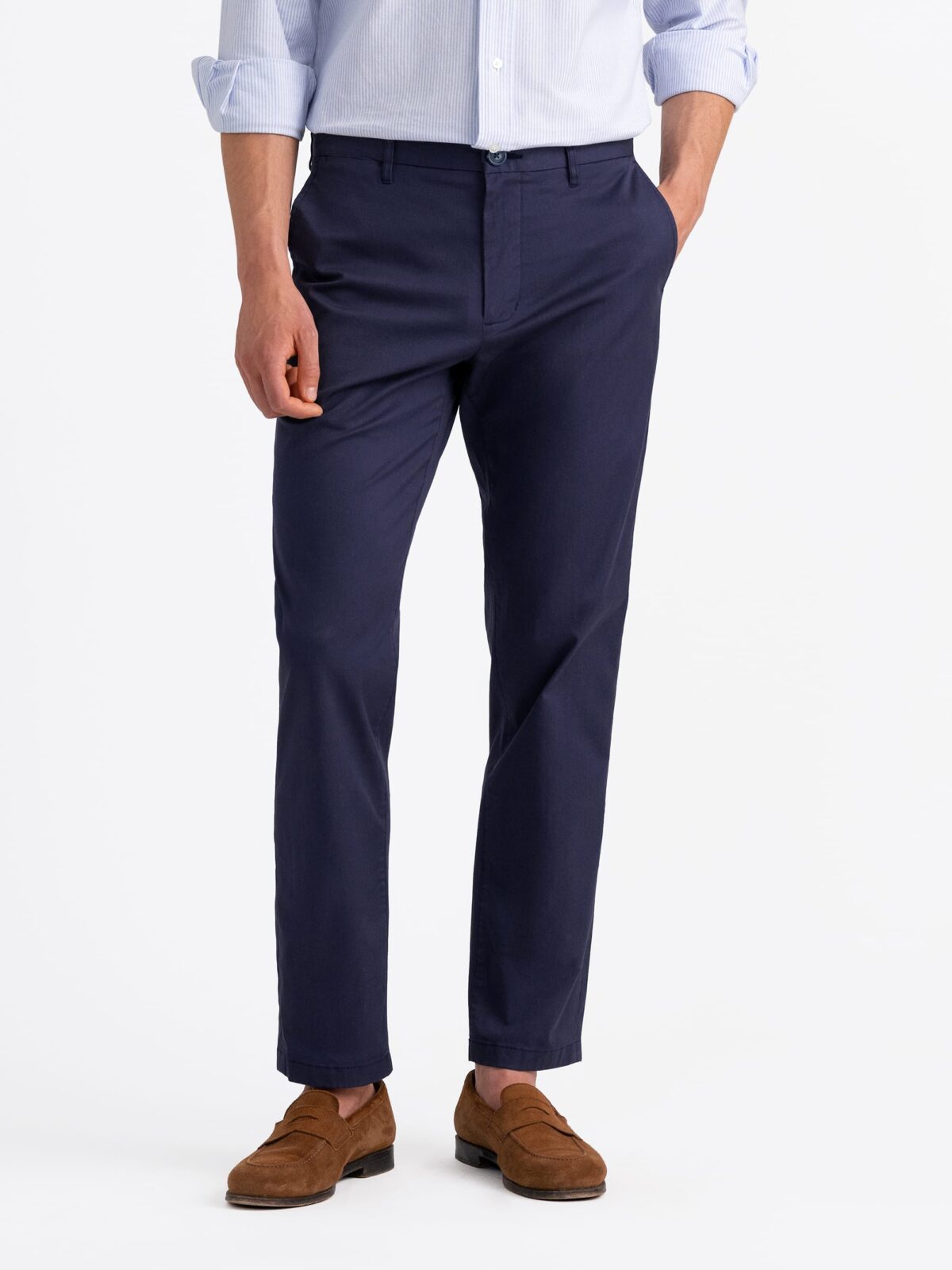 Di Sondrio Faded Navy Lightweight Stretch Twill - Custom Fit Pants