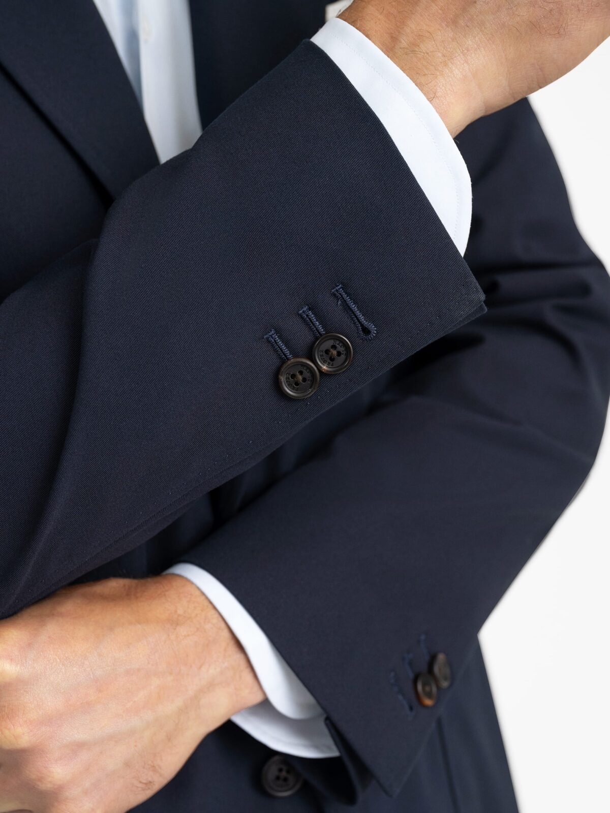 Navy High Twist Cotton Waverly Suit - Custom Fit Tailored Clothing