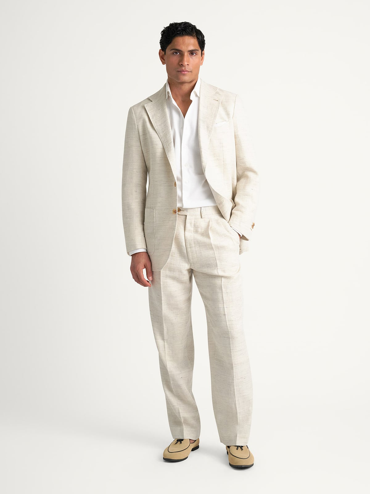 Portofino Off White Linen Blend Wide Leg Dress Pant Portofino Off White Linen Blend Wide Leg Dress Pant