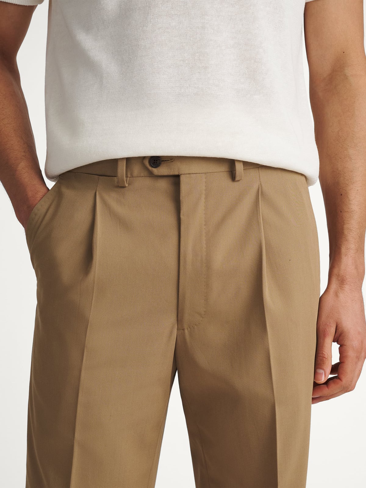 brown pleated dress pants Khaki High Twist Cotton Single Pant brown slacks mens outfit