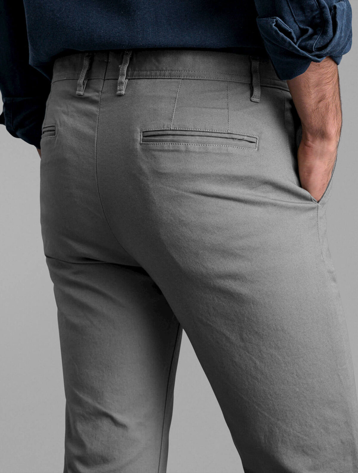 Sondrio - Gray - Stretch - Brushed Twill Trouser