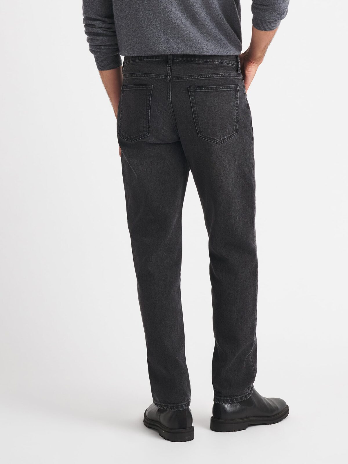 Japanese 12oz Washed Grey Stretch Jeans - Custom Fit Pants