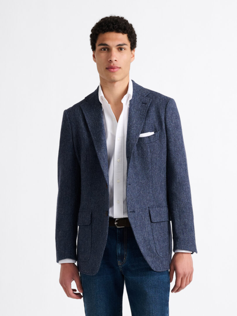 Slate Herringbone Shetland Tweed Thumb Detail