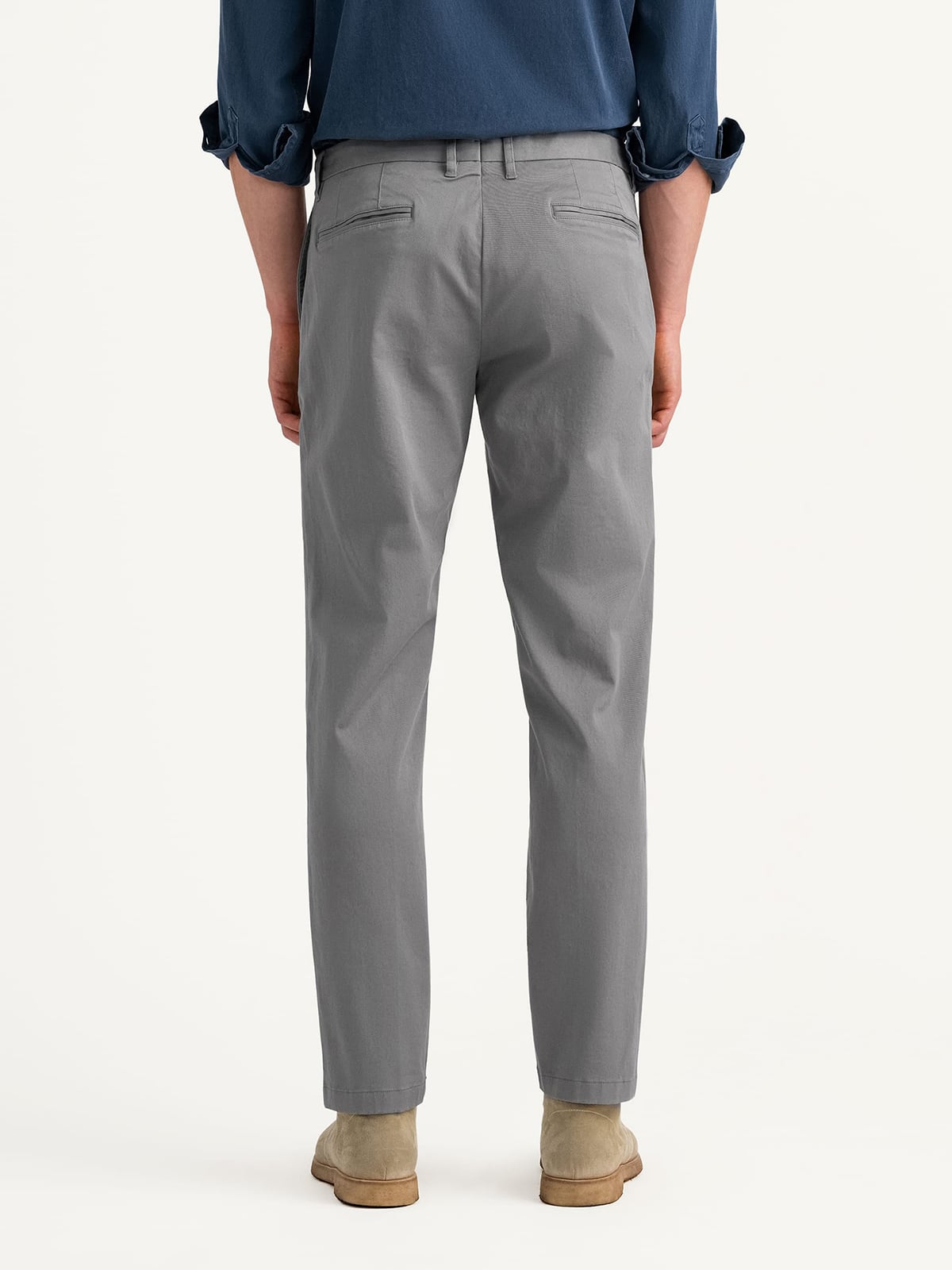 Di Sondrio Grey Stretch Cotton Chino - Custom Fit Pants