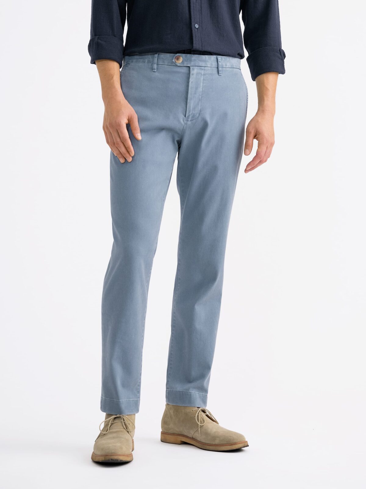 Buy Urbano Fashion Men Steel Blue Cotton Slim Fit Casual Chinos Trousers  Stretch online