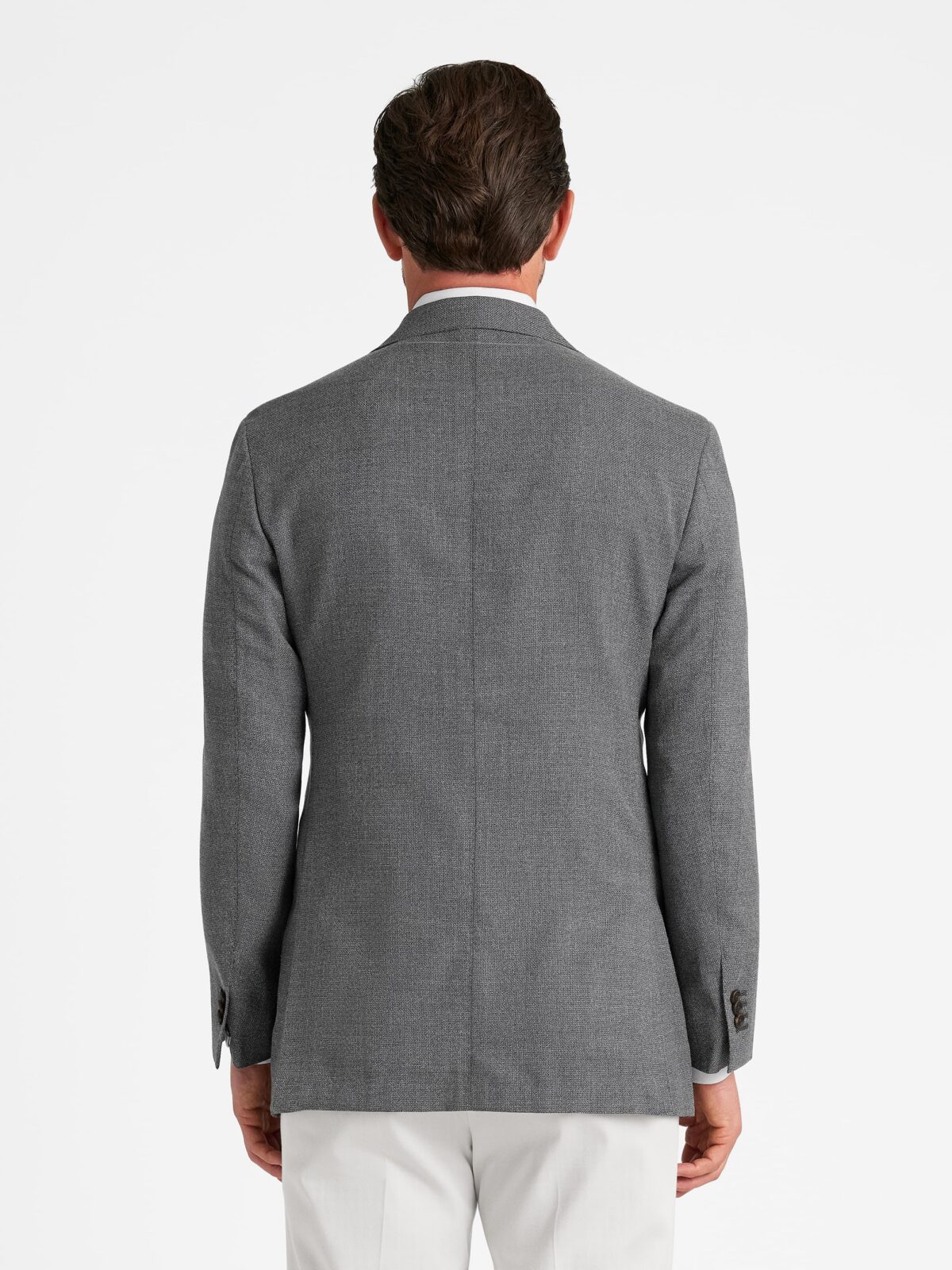 Reda Grey Wool Hopsack Bedford Jacket - Custom Fit Tailored Clothing