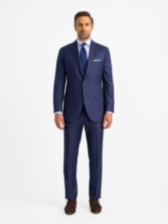 Loro Piana Fabric Navy S170s Wool and Silk Mercer Suit - Custom