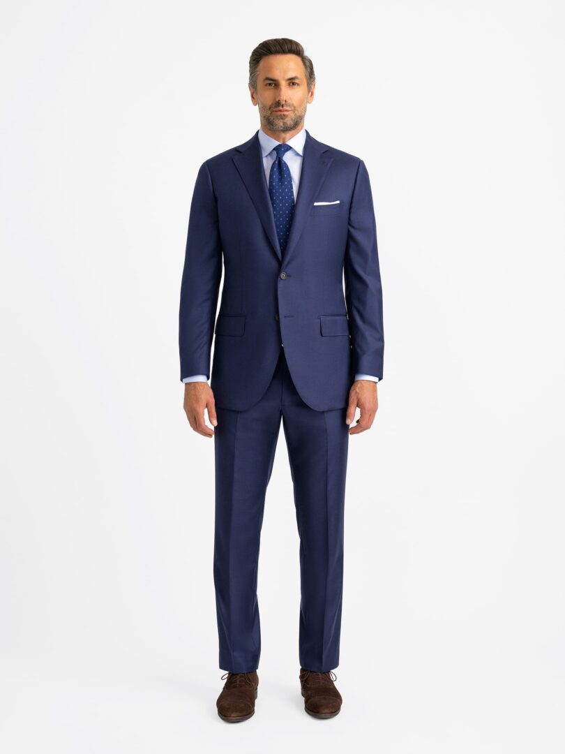 Loro Piana Fabric Navy S170s Wool and Silk Mercer Suit Thumb Detail