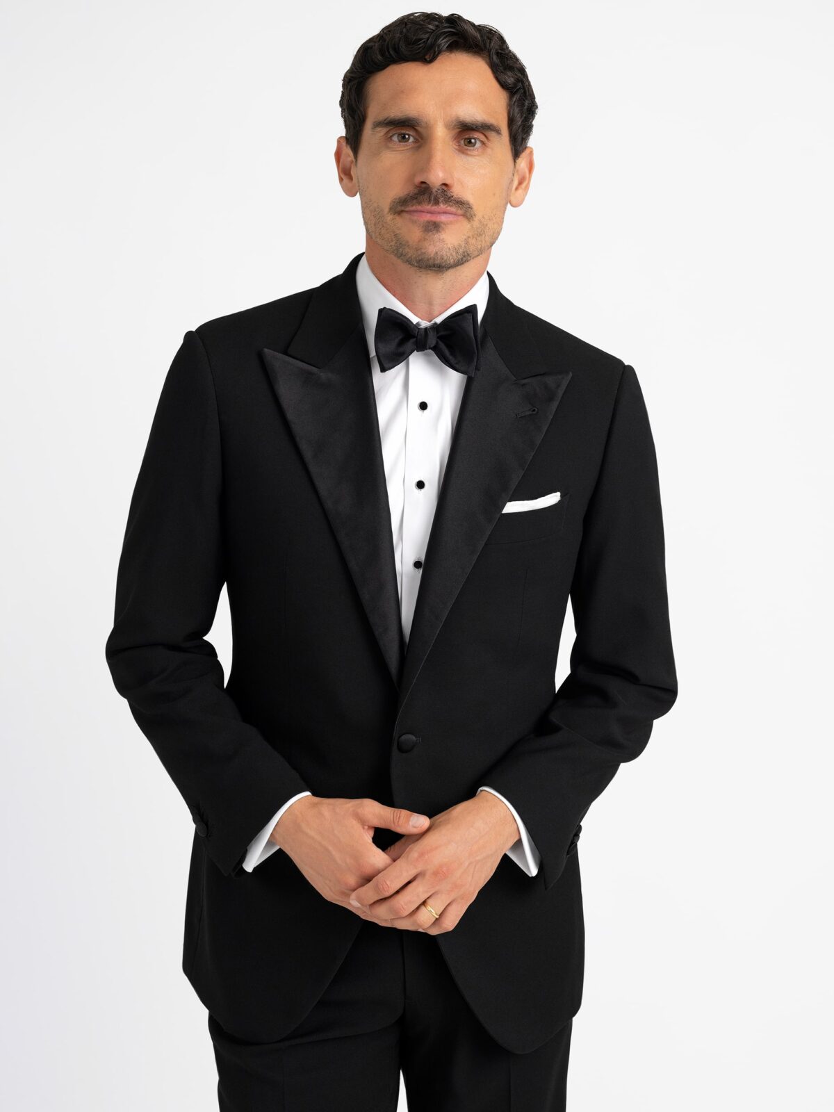 Loro Piana Fabric Black Barathea Tuxedo - Custom Fit Loro Piana Fabric Black Barathea Tuxedo - Custom Fit
