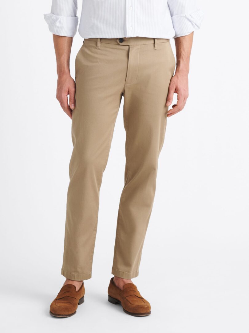 Tessuti Di Sondrio Khaki Stretch Cotton Twill Thumb Detail