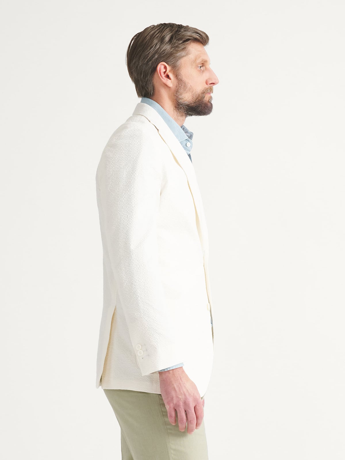 Zanieri Ivory Stretch Seersucker Jacket - Custom Fit Tailored Clothing