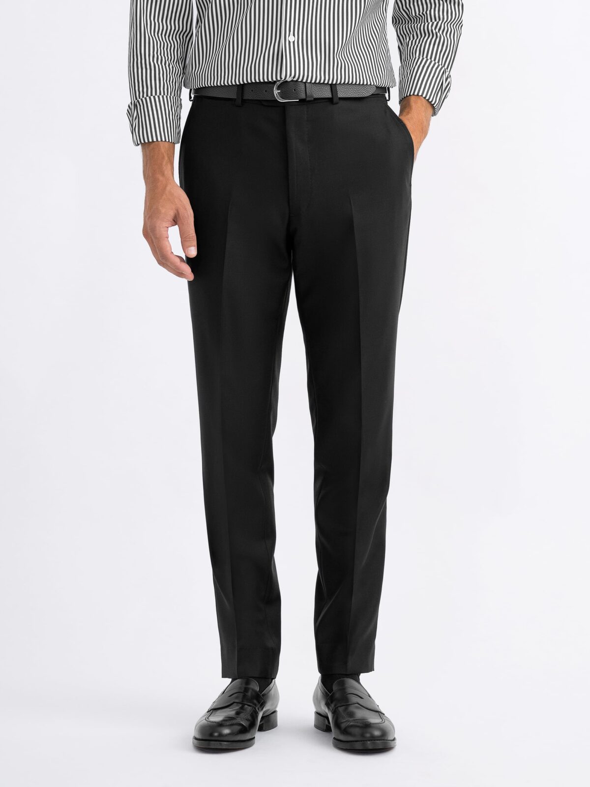 Wool Gabardine Dress Trousers (black) | OVY