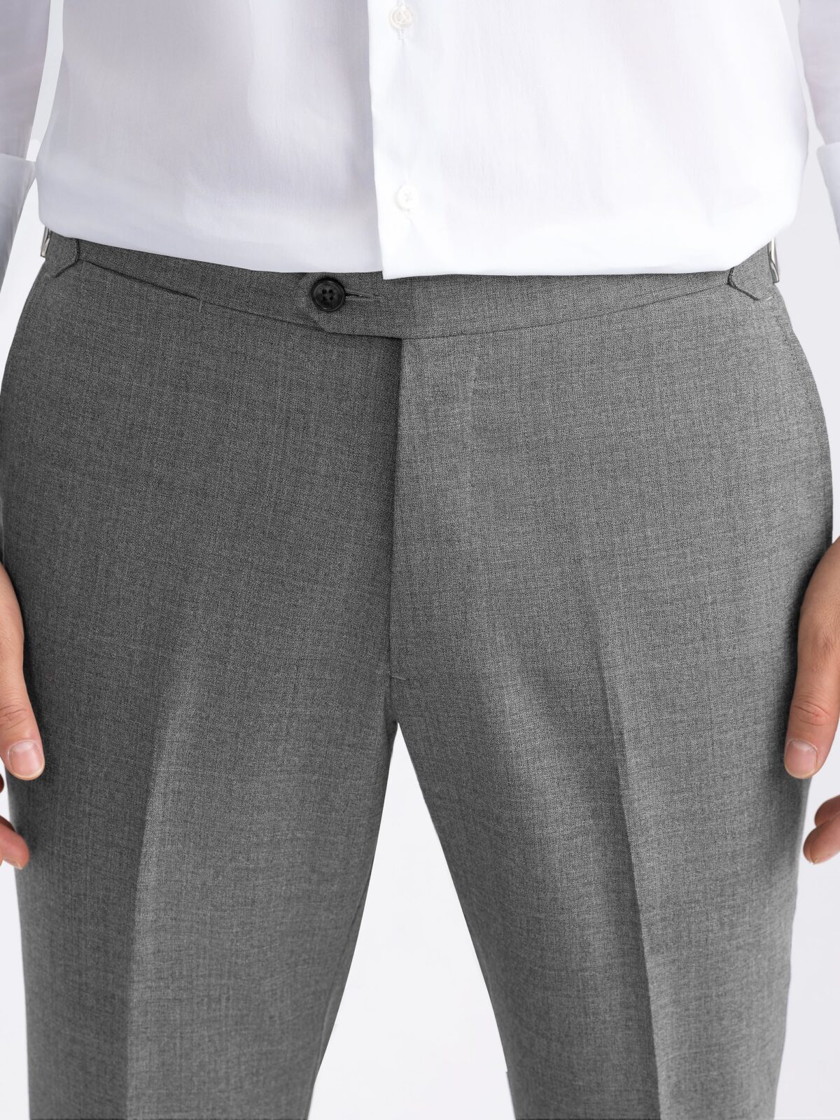 VBC Grey Tropical Fresco Side Tabs Dress Pant - Custom Fit