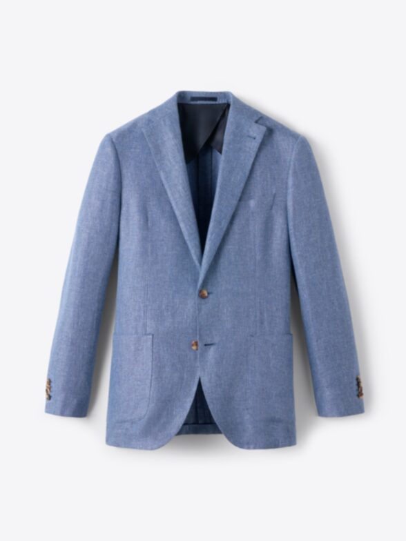 Thumb Photo of Royal Blue Linen and Lyocell Twill Bedford Jacket