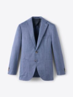 Shop Loro Piana Fabric Slate Herringbone Linen Blend Hudson Jacket