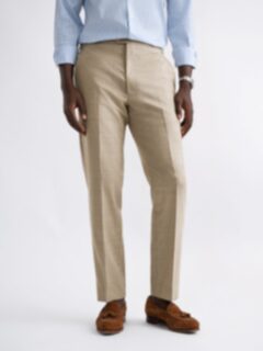 VBC Beige Tropical Fresco Side Tabs Dress Pant - Custom Fit