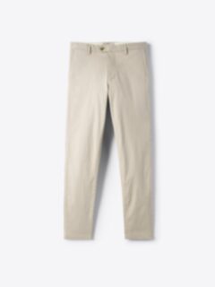 Shop Bergamo Beige Cotton and Linen Stretch Chino