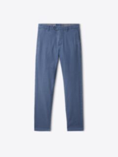 Shop Bergamo Blue Cotton and Linen Stretch Chino