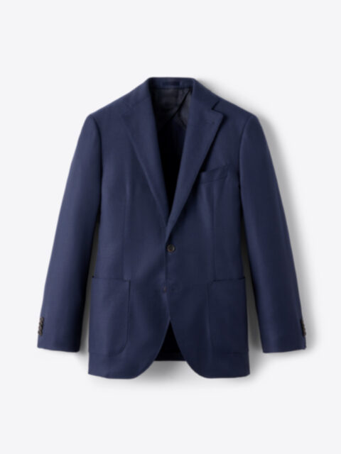 Reda Navy Hopsack Bedford Jacket - Custom Fit Tailored Clothing
