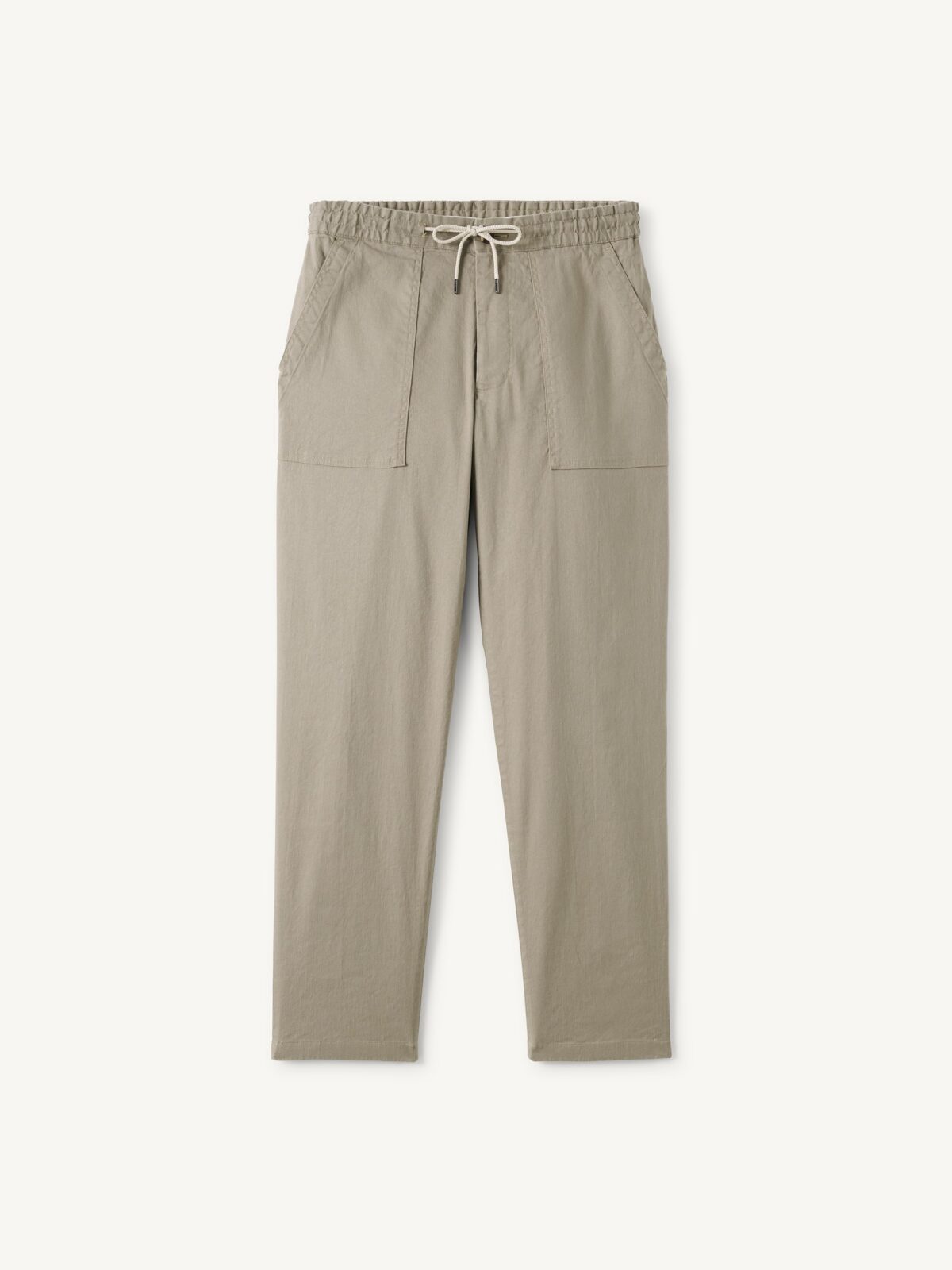 Amalfi Sage Cotton and Linen Stretch Drawstring Pant - Custom Fit