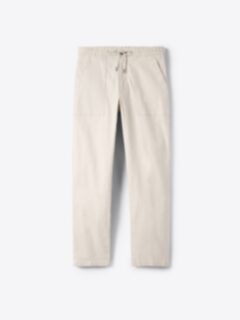 Shop Amalfi Sand Cotton and Linen Stretch Drawstring Pant