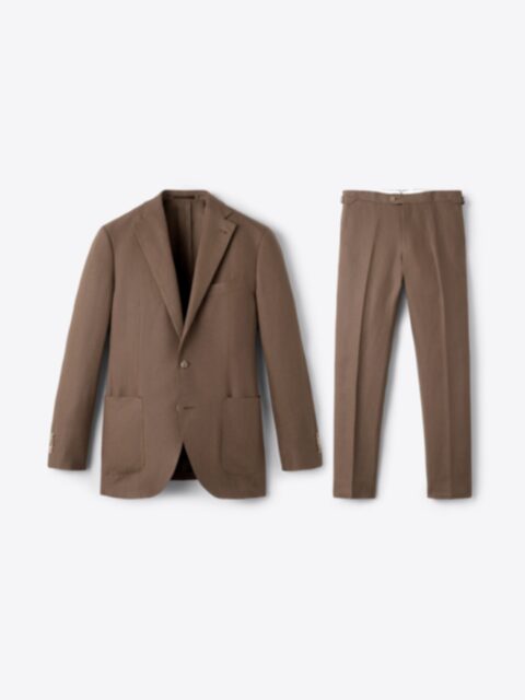 Tobacco Irish Linen Bedford Suit - Custom Fit Tailored Clothing