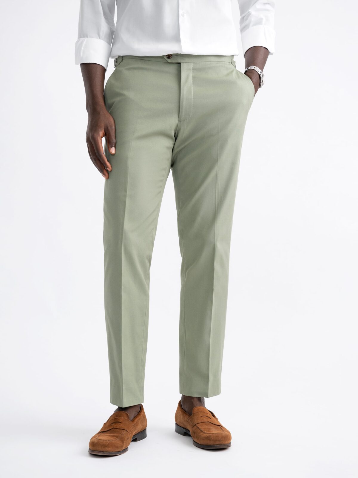 Sage Stretch Cotton Dress Pant - Custom Fit Tailored Clothing