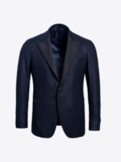 Shop Mayfair Navy Wool Silk and Cashmere Flannel Dinner Jacket