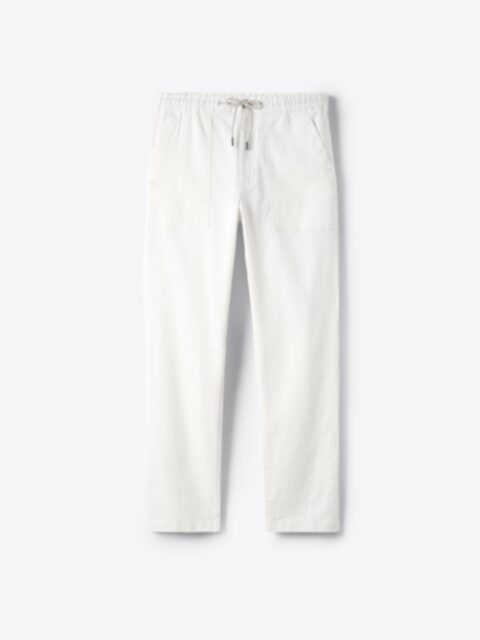 Suggested Item: Amalfi White Cotton and Linen Stretch Drawstring Pant