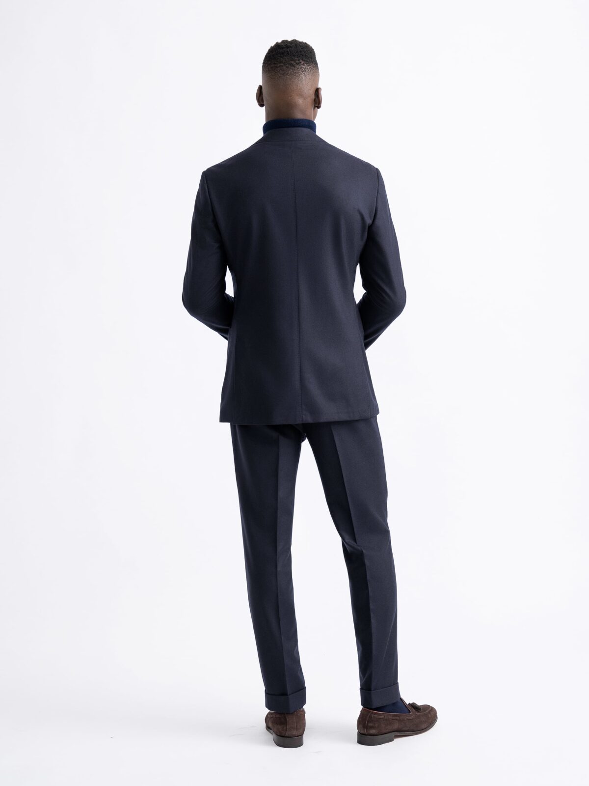 VBC Navy Wool Flannel Bedford Suit - Custom Fit Tailored Clothing