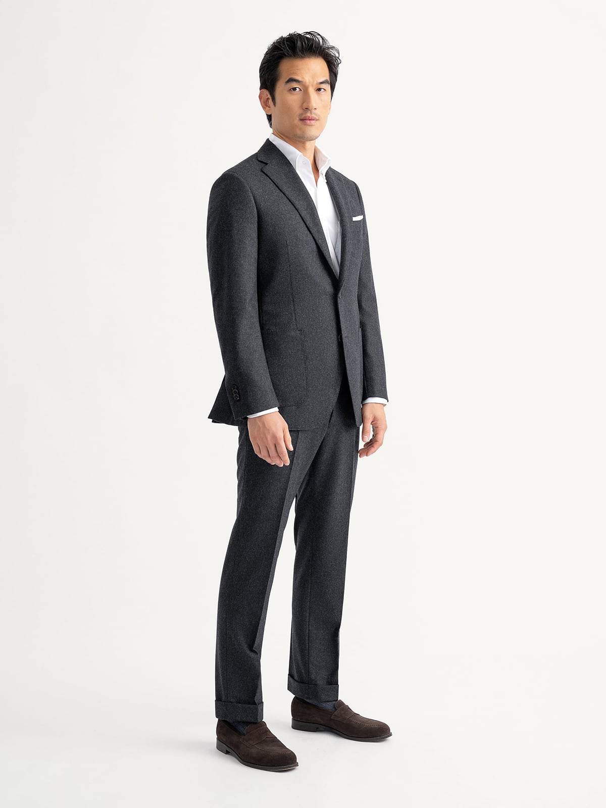 VBC Charcoal Wool Flannel Bedford Suit - Custom Fit Tailored Clothing