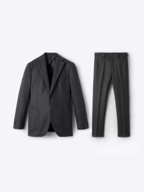 VBC Charcoal Wool Flannel Bedford Suit - Custom Fit Tailored Clothing