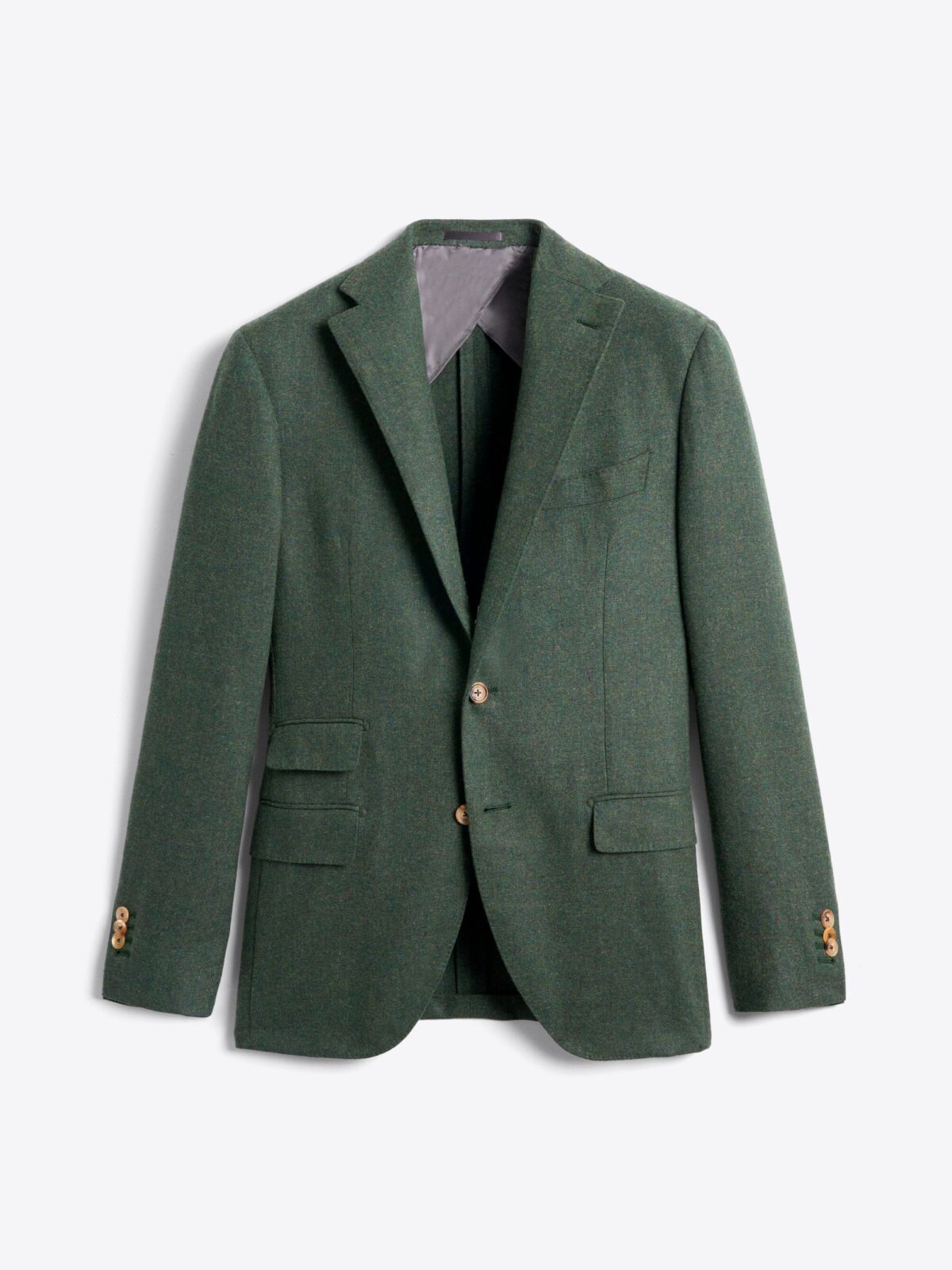 Di Pray Green Wool Cashmere Flannel Bedford Jacket - Custom Fit