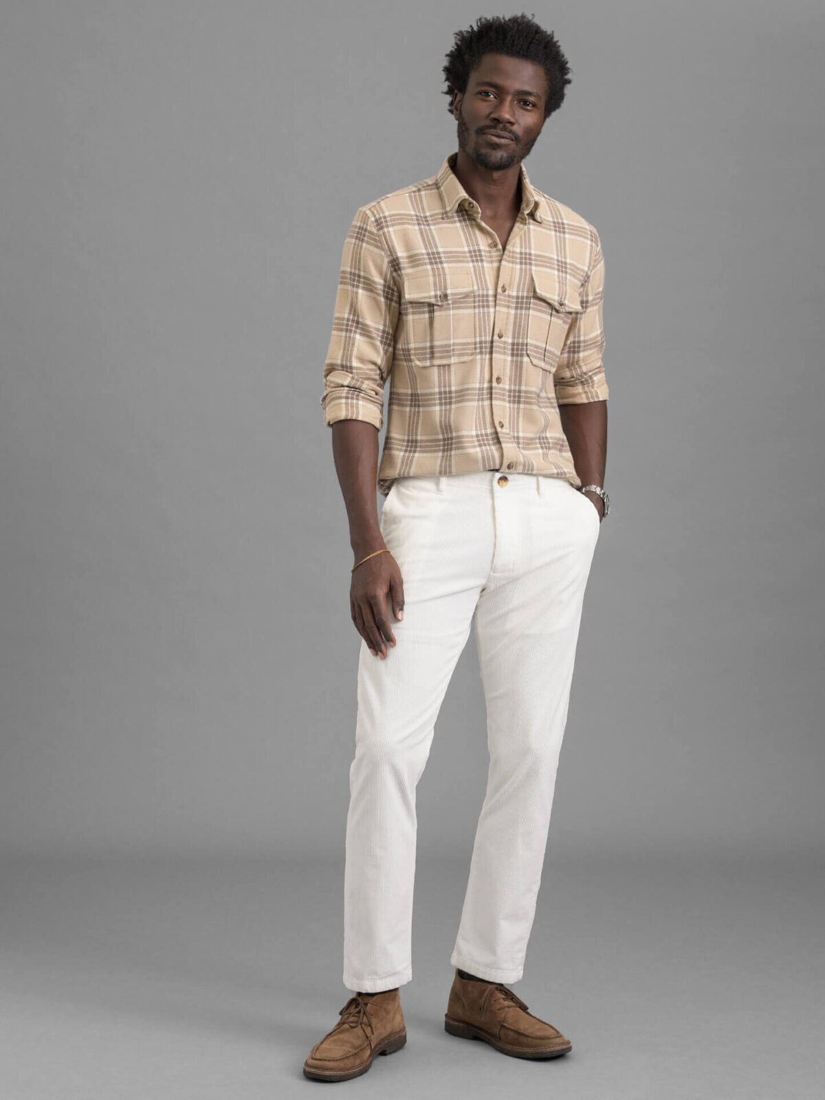 Comfort Fit Stretch Cotton White Chinos - Stride – Kingdom of White