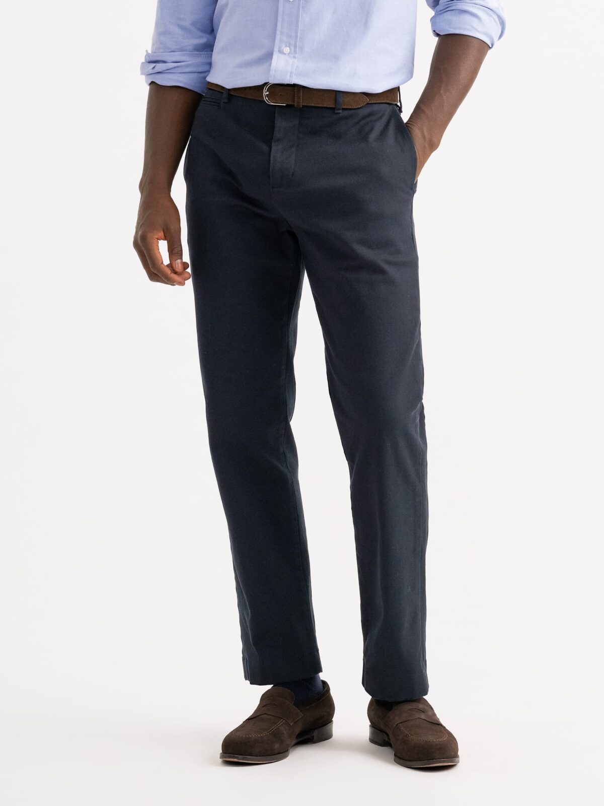 Stratton Navy Stretch Corduroy Chino - Custom Fit Pants