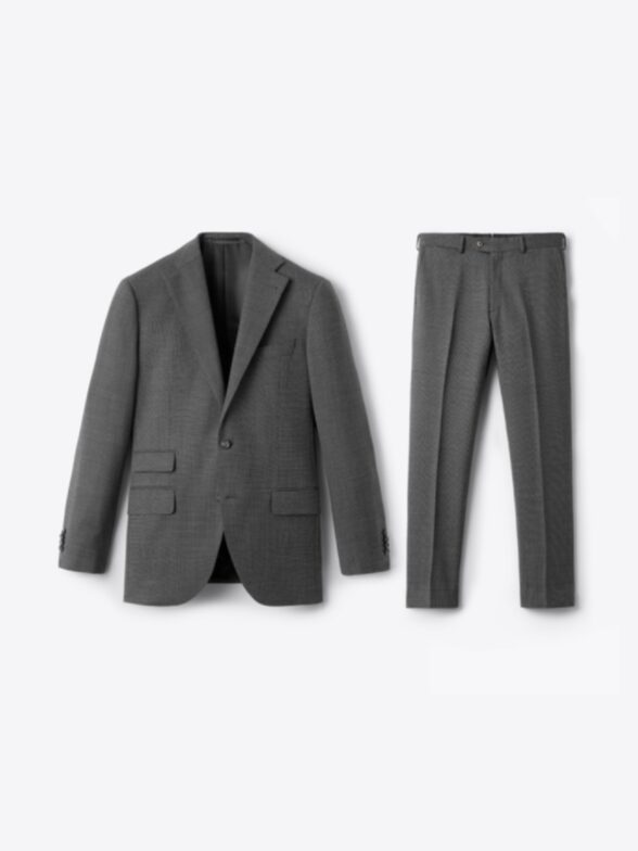Thumb Photo of Reda Grey Heavyweight Nailhead Suffolk Suit