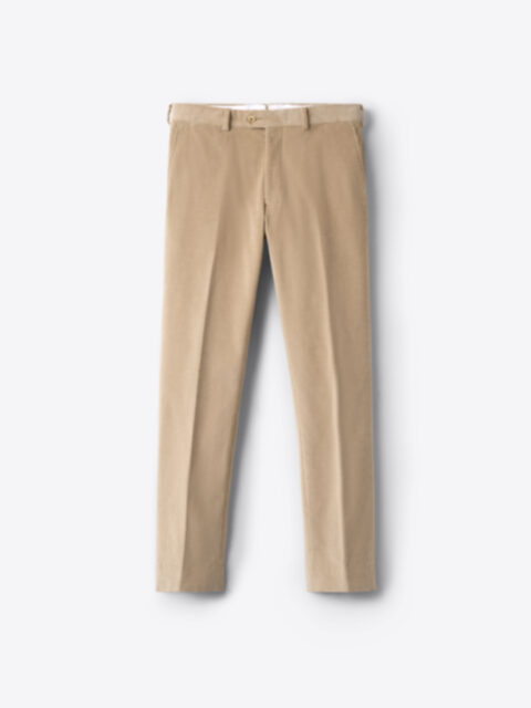 Beige Stretch Corduroy Dress Pant - Custom Fit Tailored Clothing