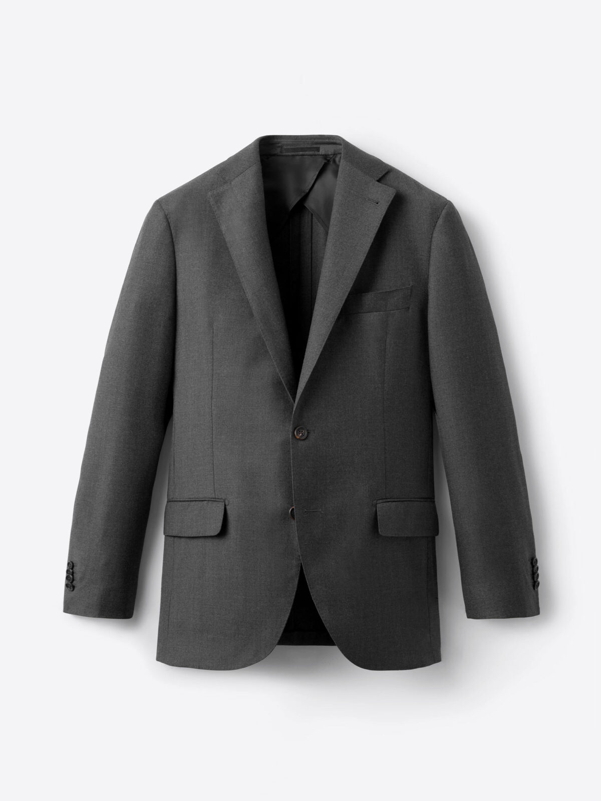 Charcoal Flannel Bedford Suit Jacket - Custom Fit Tailored Clothing
