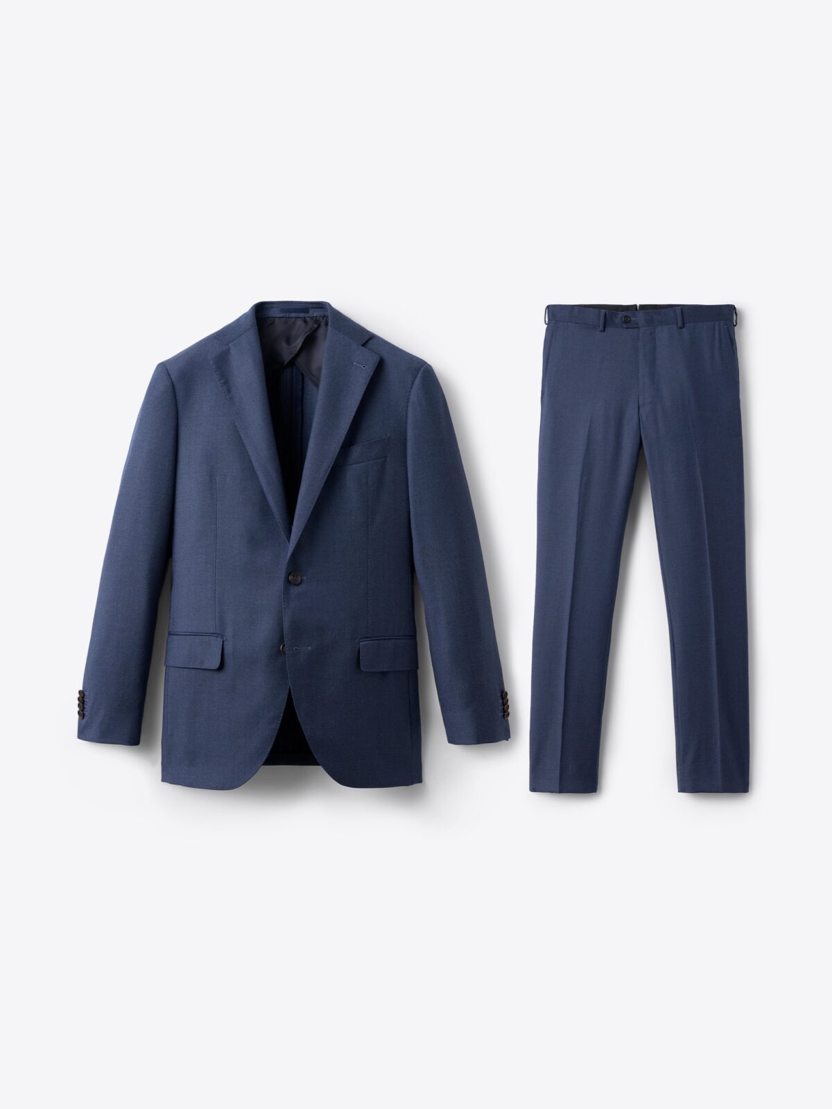 Navy Melange Flannel Bedford Suit - Custom Fit Tailored Clothing